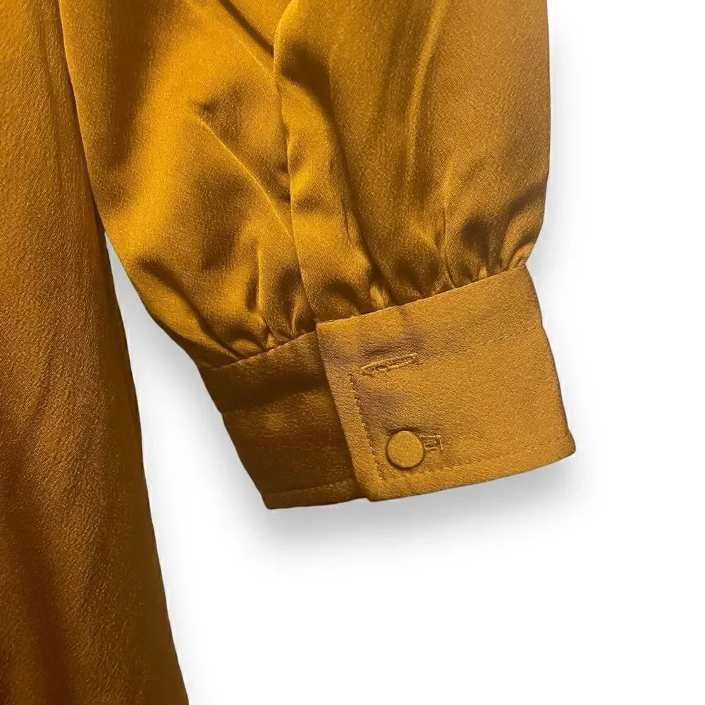 J. Crew Button Front Midi Dress Warm Caramel